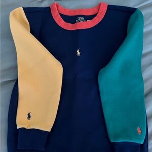 Polo by Ralph Lauren Kids Colorblock Sweatshirt - Navy, Yellow, Green